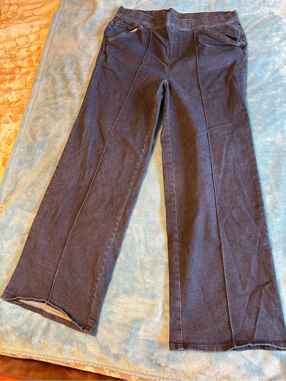 Isaac Mizrahi LIVE Dark Blue Women's Wide Leg Jeans